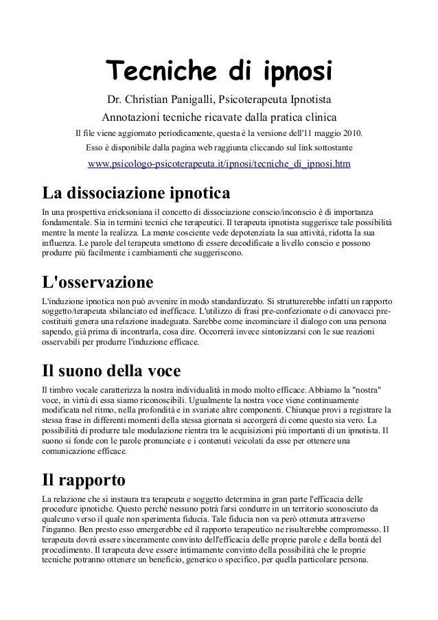 tecniche di suggestione ipnotica tecniche di suggestione ipnotica